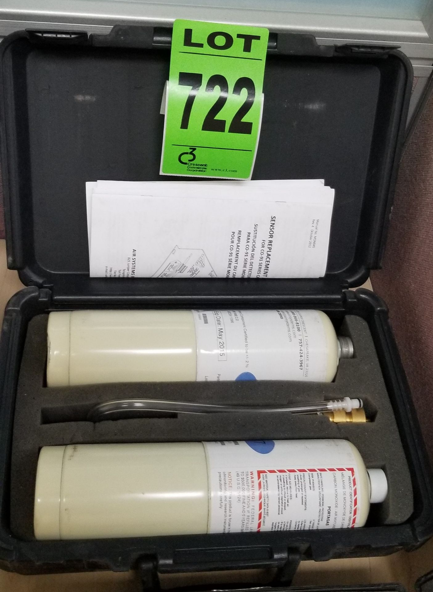 Testing gas for c091 replacement kit with case//Gaz d'essai pour kit de remplacement c091 avec étui