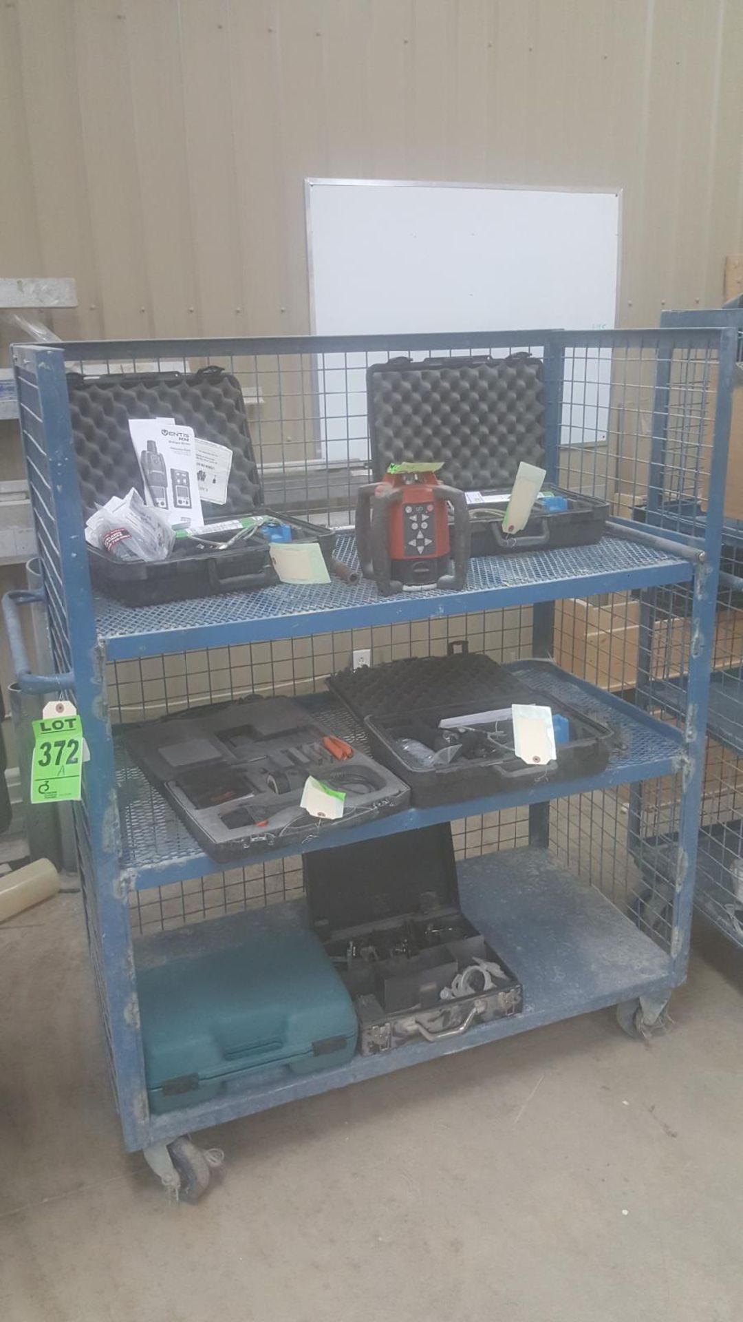 2-Level metal cage cart with handles (no contents)