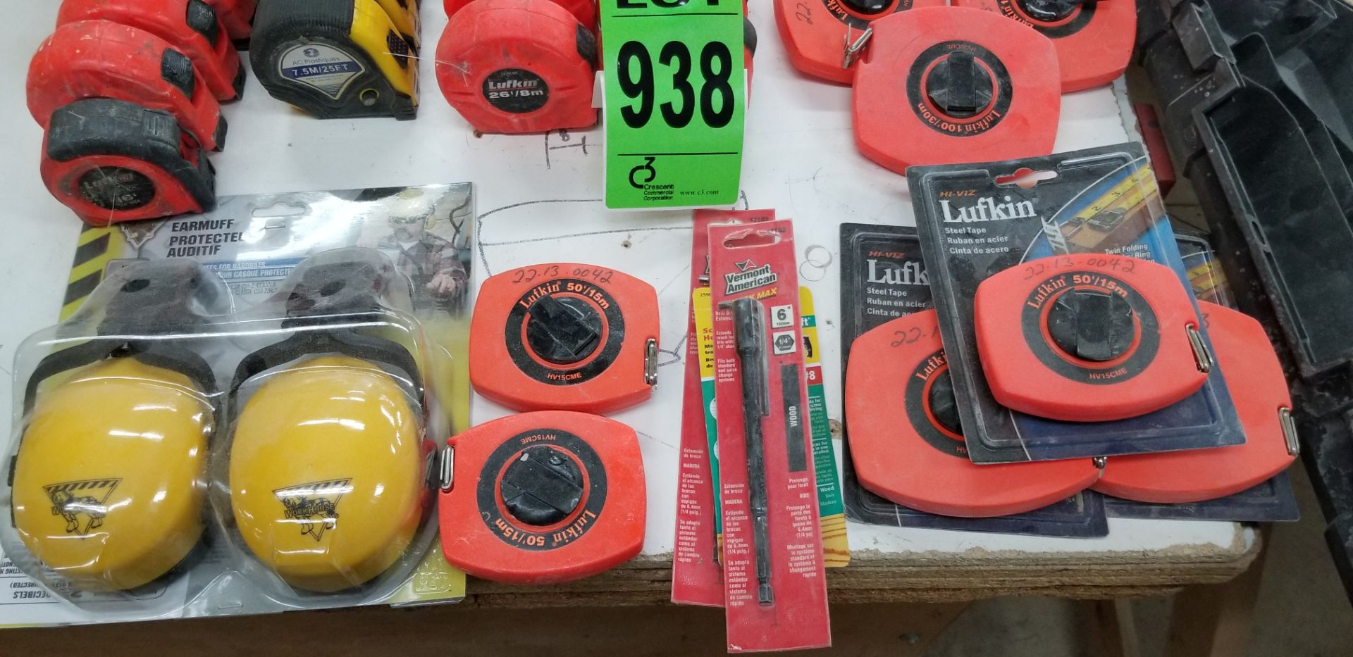 Lot of (28) measuring tapes with some new in box and (10) chalk lines, hearing protection - Image 5 of 5