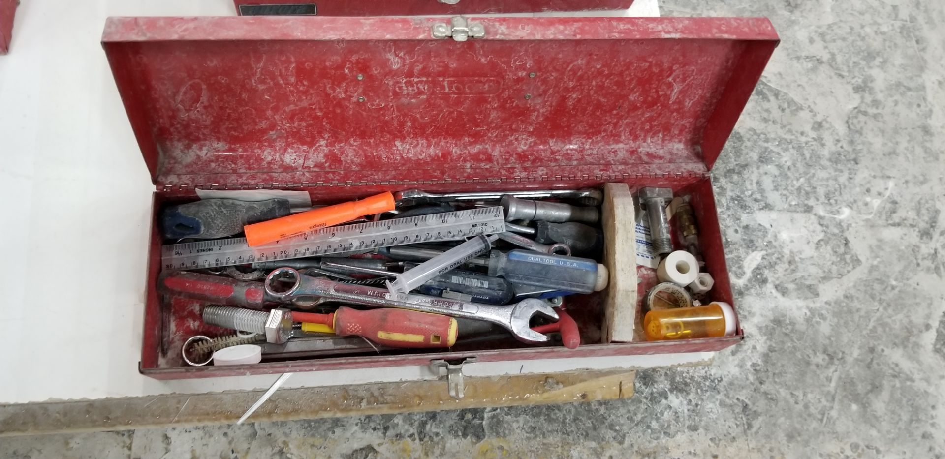 (3) Metal toolboxes and (1) plastic toolbox with all contents, including hand tool, measuring // (3) - Image 2 of 7