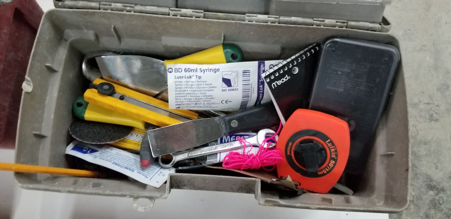 (3) Metal toolboxes and (1) plastic toolbox with all contents, including hand tool, measuring // (3) - Image 7 of 7