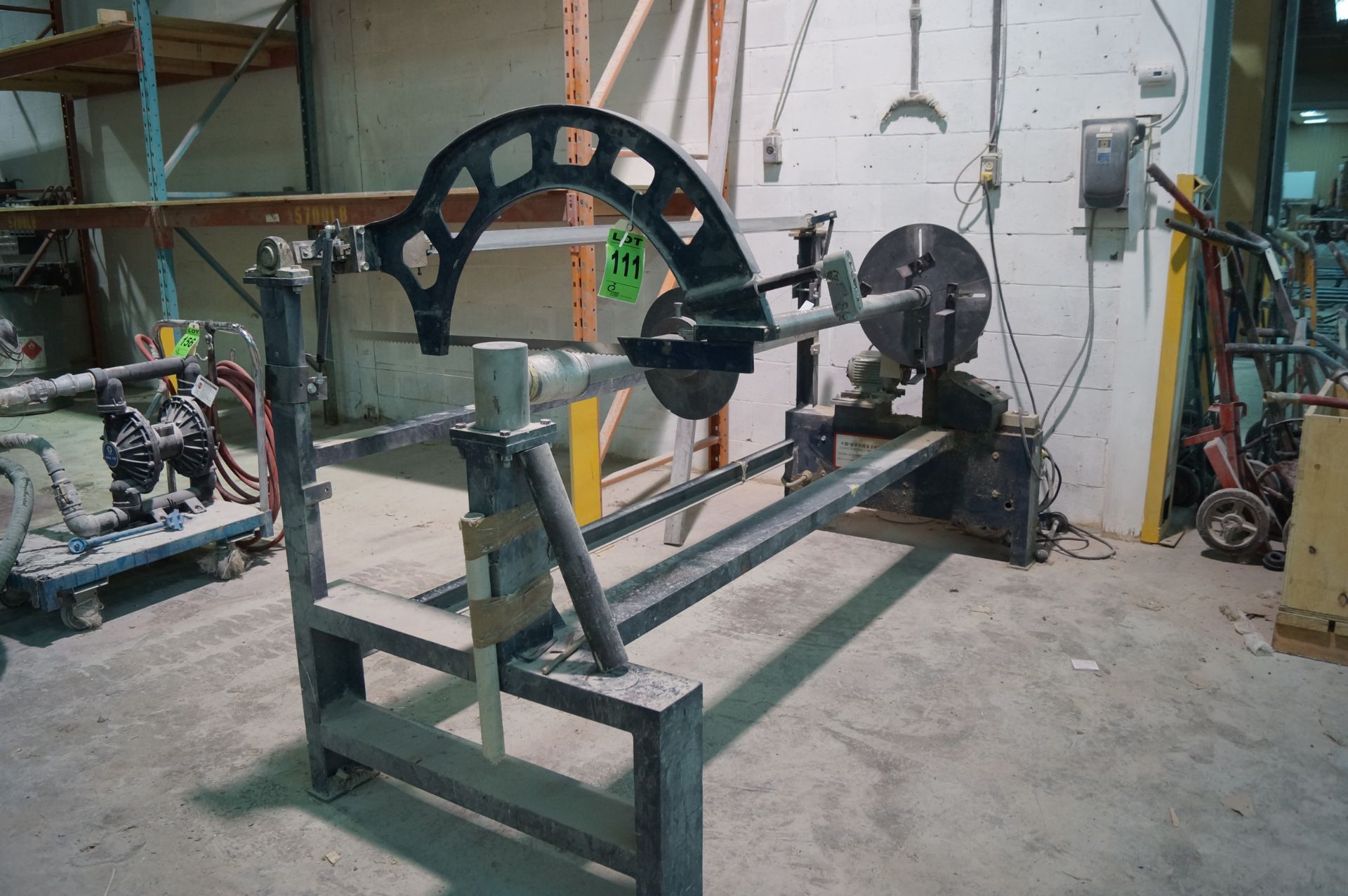 TONGTENG COMPOSITES 36" electric tissue cutting saw on metal base//TONGTENG COMPOSITES 36" scie