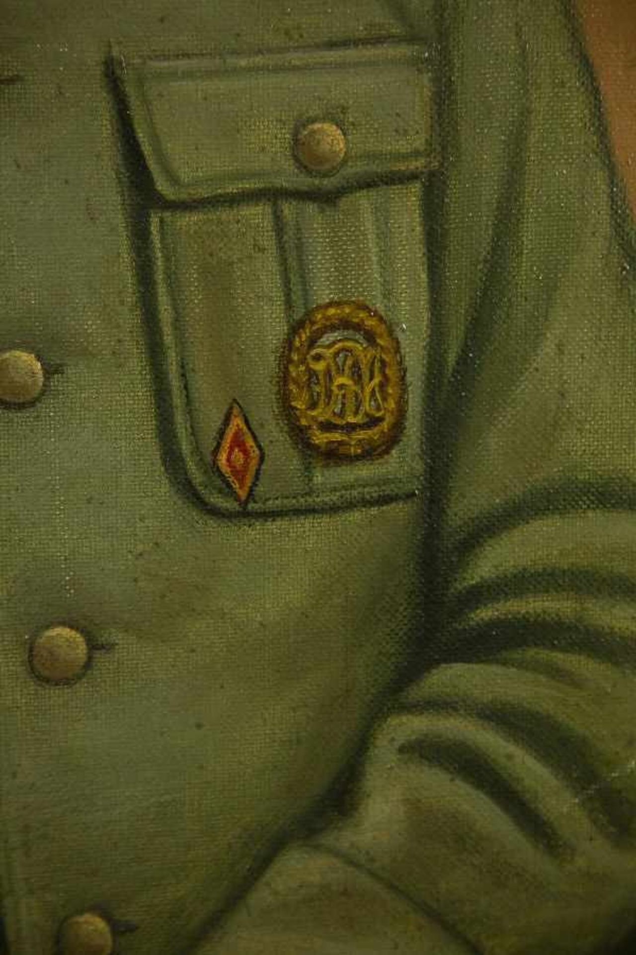 Tableau d'officier de la Heeren buste représentant un Leutnant de la Heer avec gants, épée et - Bild 3 aus 4