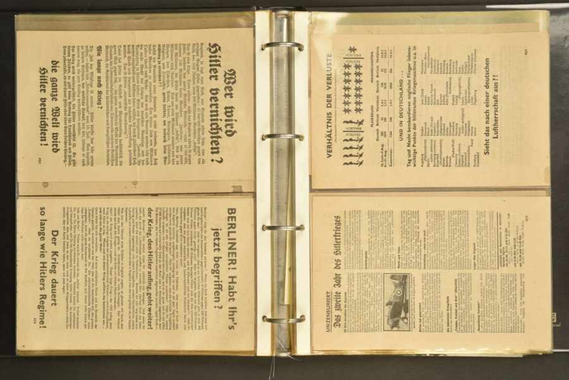 Tracts allemandClasseur contenant 46 tracts divers, en allemand. Majoritairement de l'année 1941. - Bild 2 aus 4
