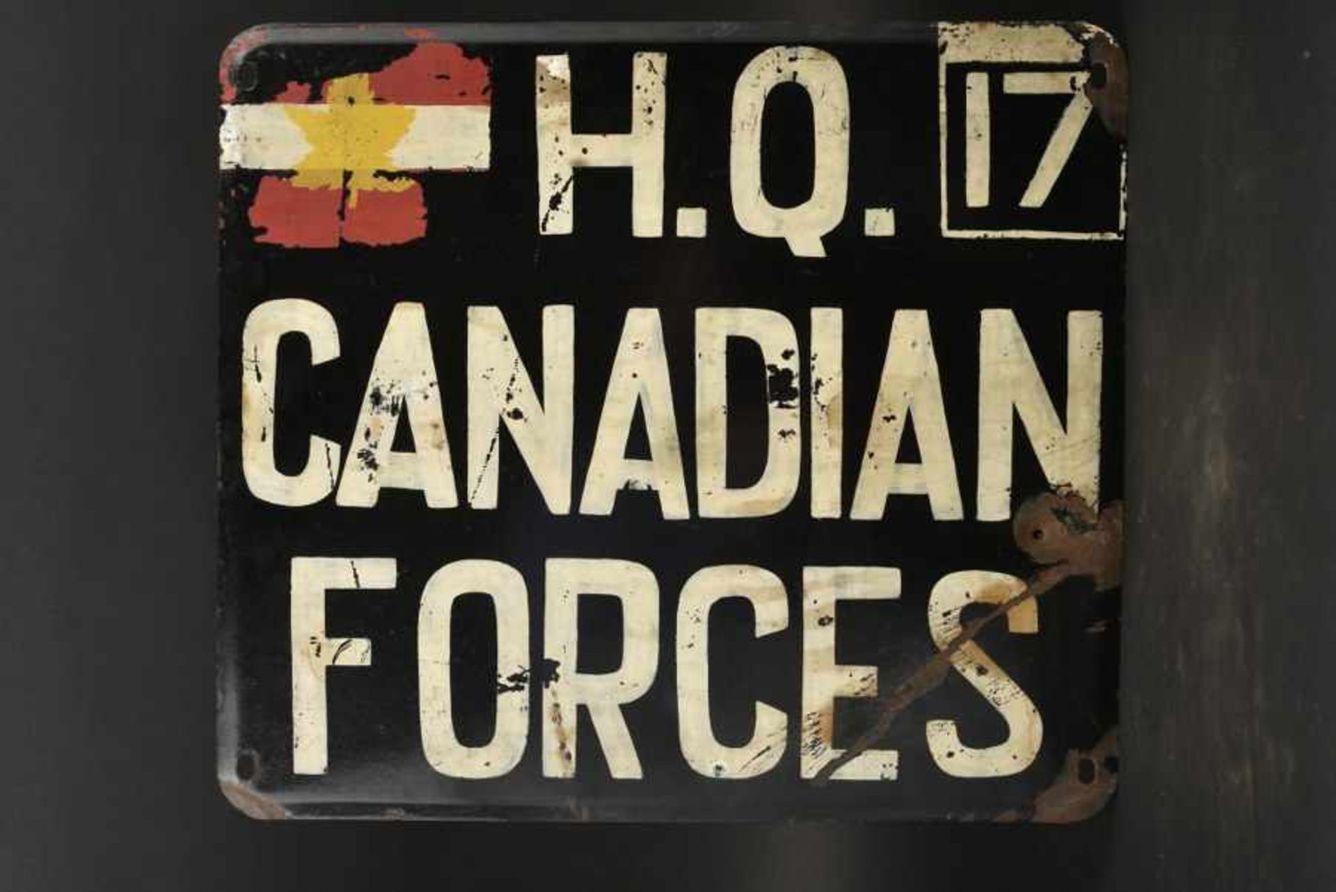 Panneau de l'Etat Major du Général Simonds commandant du 2nd canadian Corps. Staff HQ Panel ,