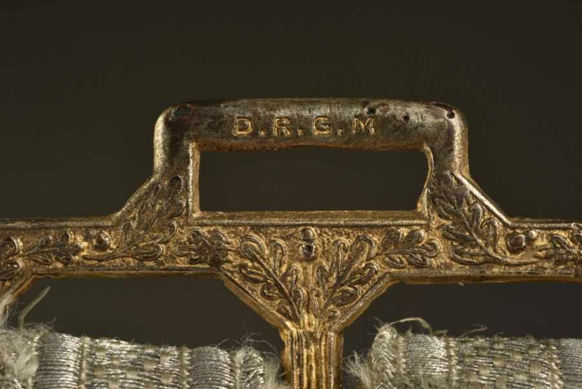 Très rare bélière de dague de Général de la HeerEn fil argenté sur velours vert, les parties - Bild 2 aus 4
