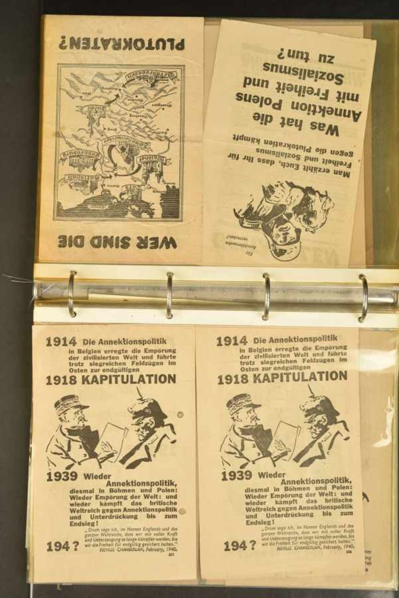 Tracts allemandClasseur contenant 46 tracts divers, en allemand. Majoritairement de l'année 1941. - Bild 3 aus 4