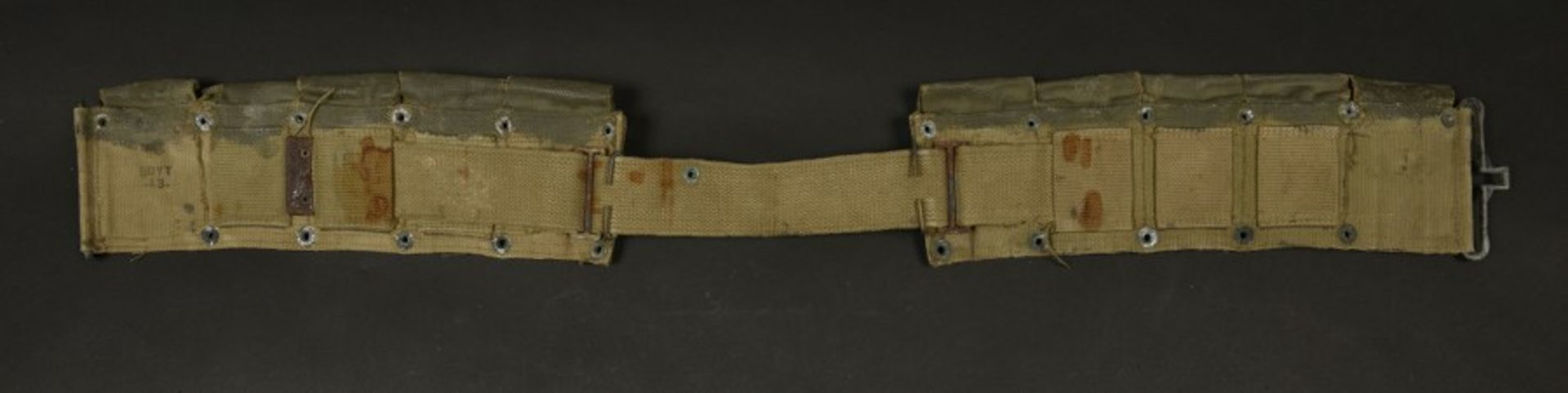 Ceinturon Garand camouflé. Camouflaged Garand Belt Ceinturon Garand en toile OD, peinture camouflé - Image 2 of 4