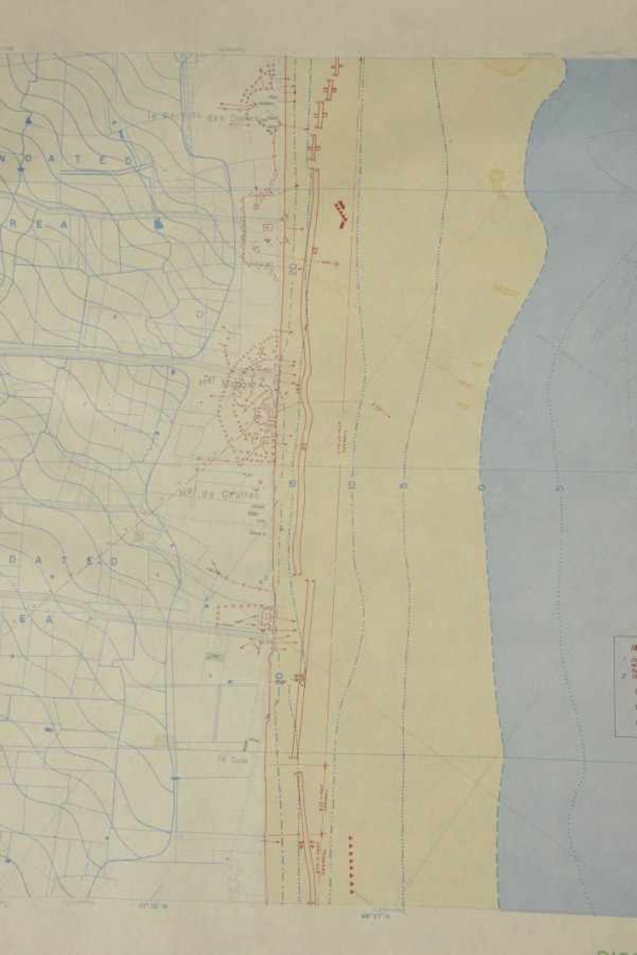 Carte Bigot Top Secret du secteur de débarquement d'Utah Beach. Top Secret Bigot Map of the landings - Bild 3 aus 4