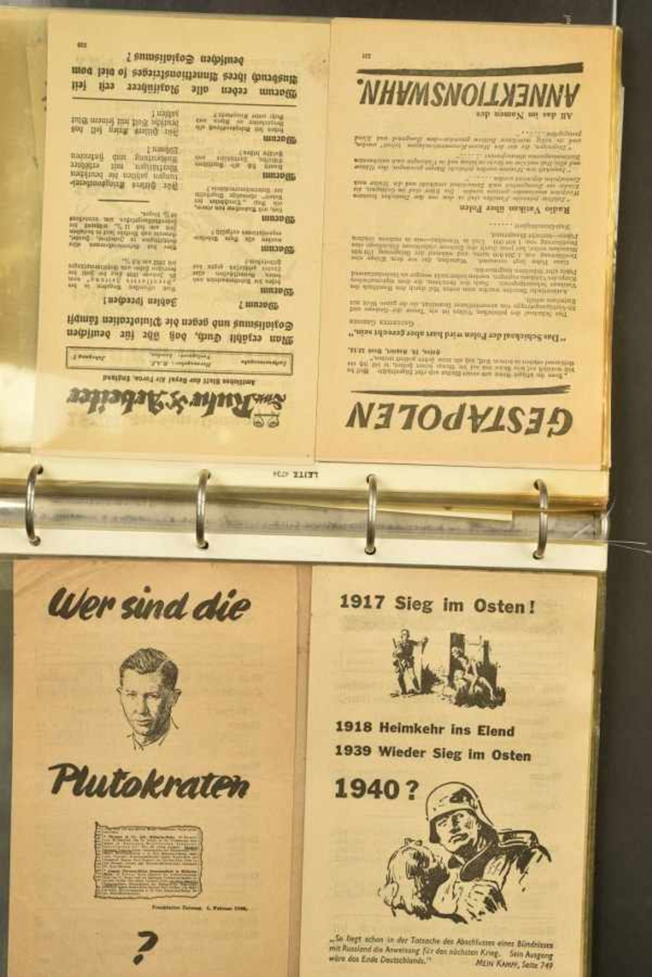 Tracts allemandClasseur contenant 46 tracts divers, en allemand. Majoritairement de l'année 1941. - Bild 4 aus 4