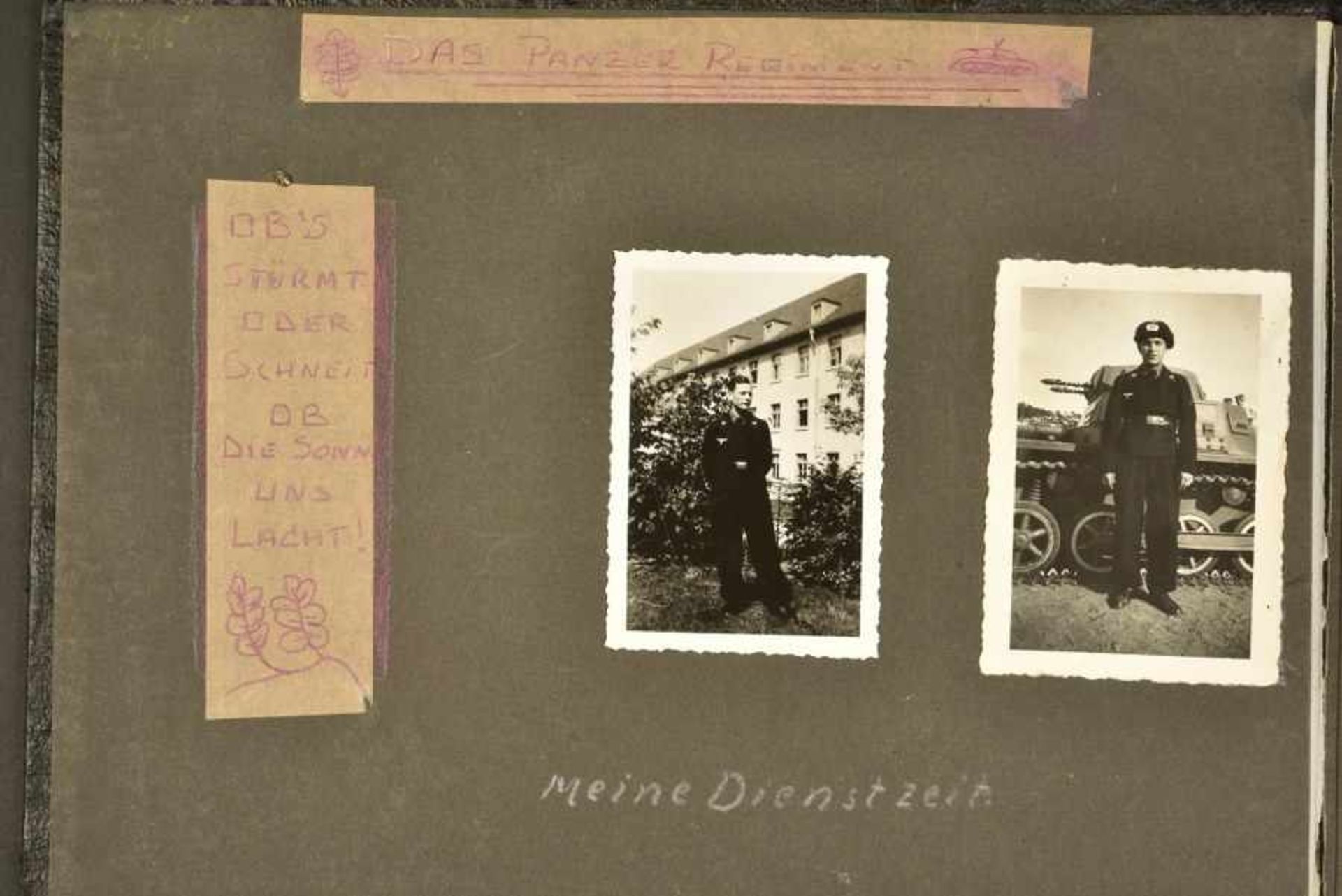 Album photo PanzertruppeCouverture complète, disposant d'un profil de soldat allemand, une croix - Bild 2 aus 4