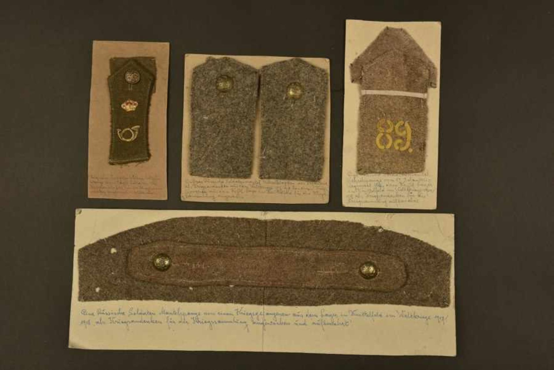 Prises de guerre du premier conflit mondialpièces de passementeries récupérées sur des uniformes