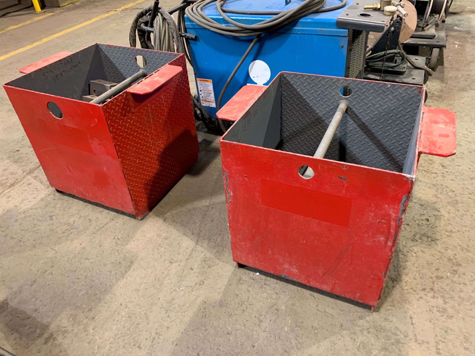 LOT OF (3) 24" X 24" X 24" STEEL BIN (CONTENT NOT INCLUDED) - Image 2 of 2