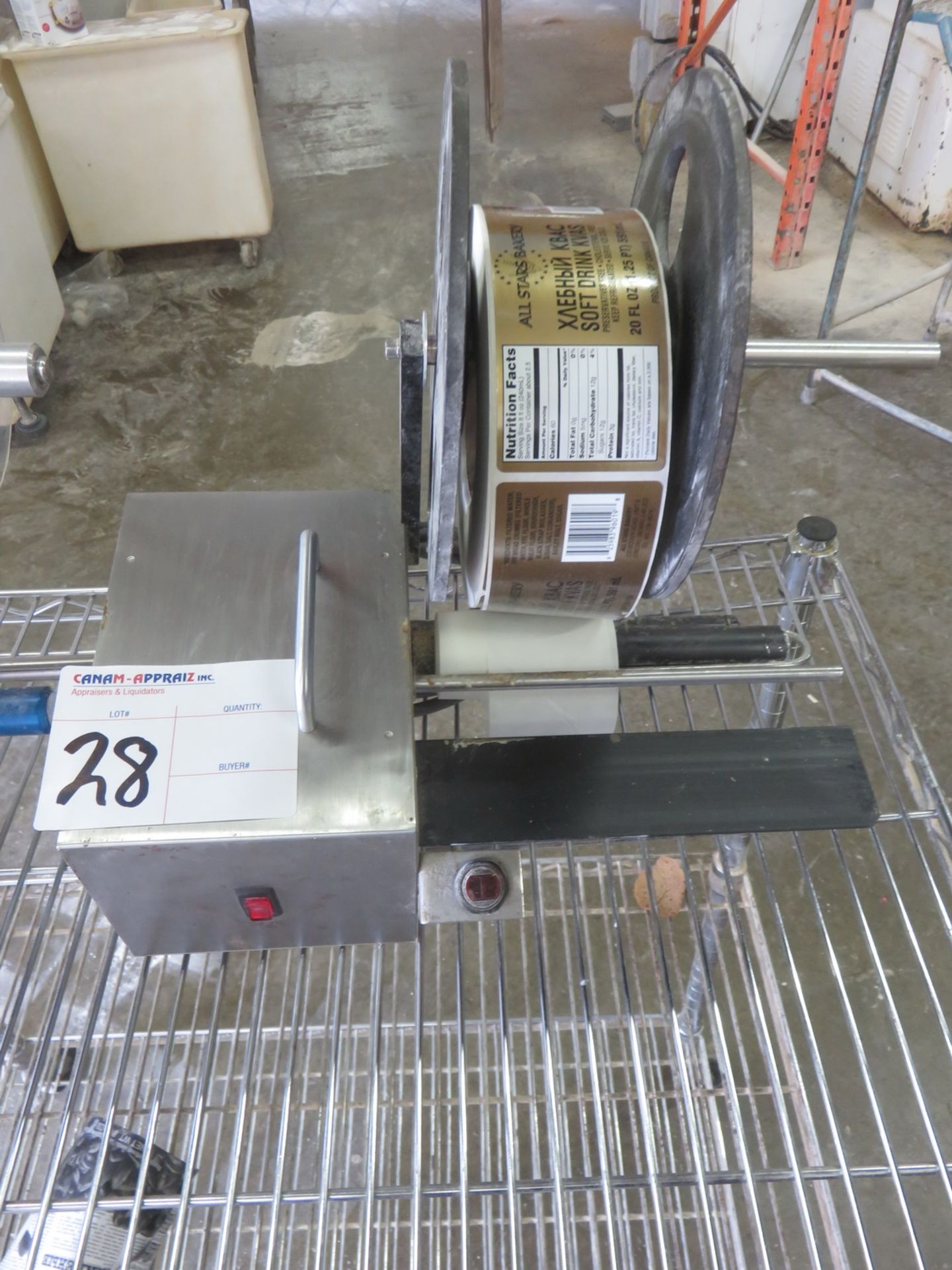 LABEL SYSTEMS 650E POWERED LABEL FEEDER, S/N DE-98-06