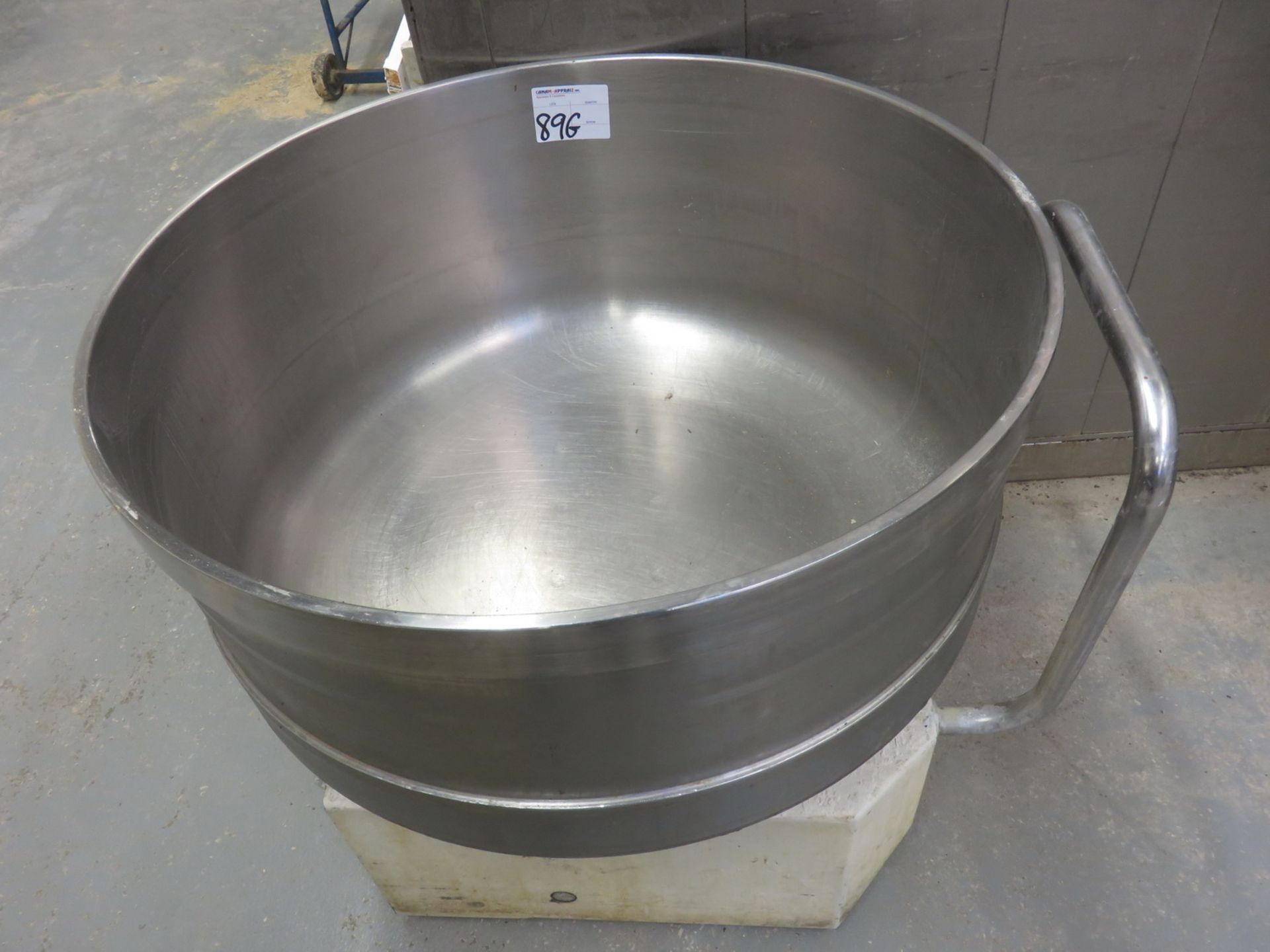 STAINLESS STEEL APPROX 36"DIA X 17"DEEP APPROX 200 - 240KG CAP SPIRAL DOUGH MIXING BOWL W/ TROLLEY