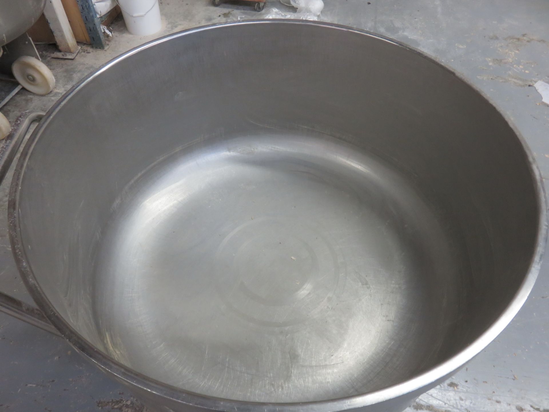 STAINLESS STEEL APPROX 40.75"DIA X 19"DEEP APPROX. 250-300KG CAP ROLLING SPIRAL DOUGH MIXING BOWL - Image 2 of 2