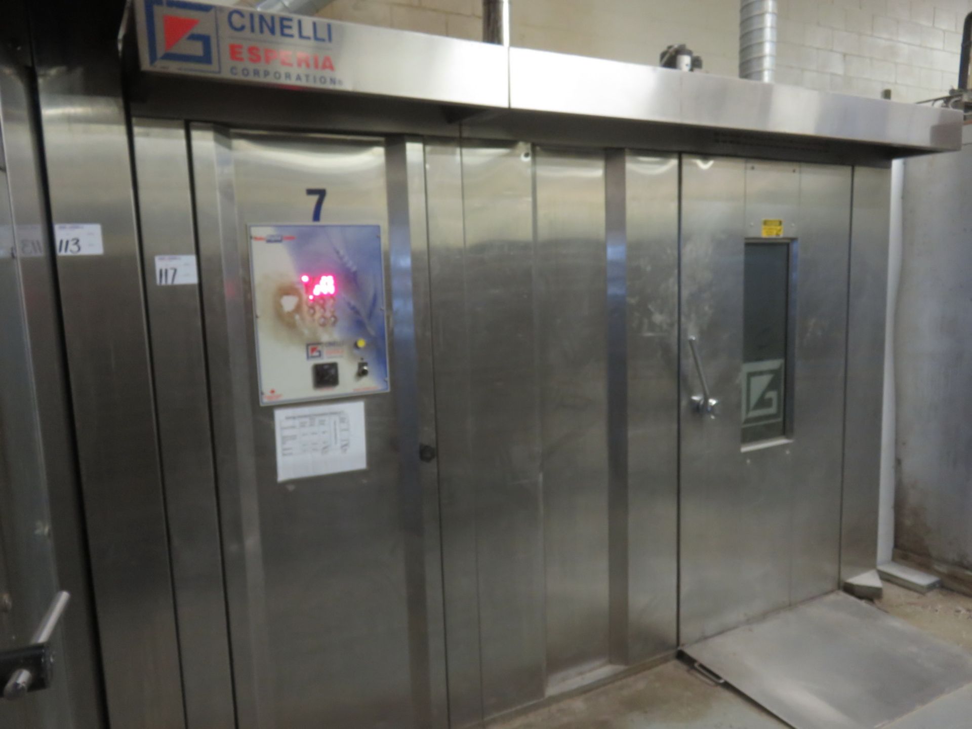 CINELLI ESPERIA CG/2D DUAL ROTARY RACK GAS FIRED OVEN W/ BAKE DIGITAL 2000 CONTROLS, S/N 0606-41