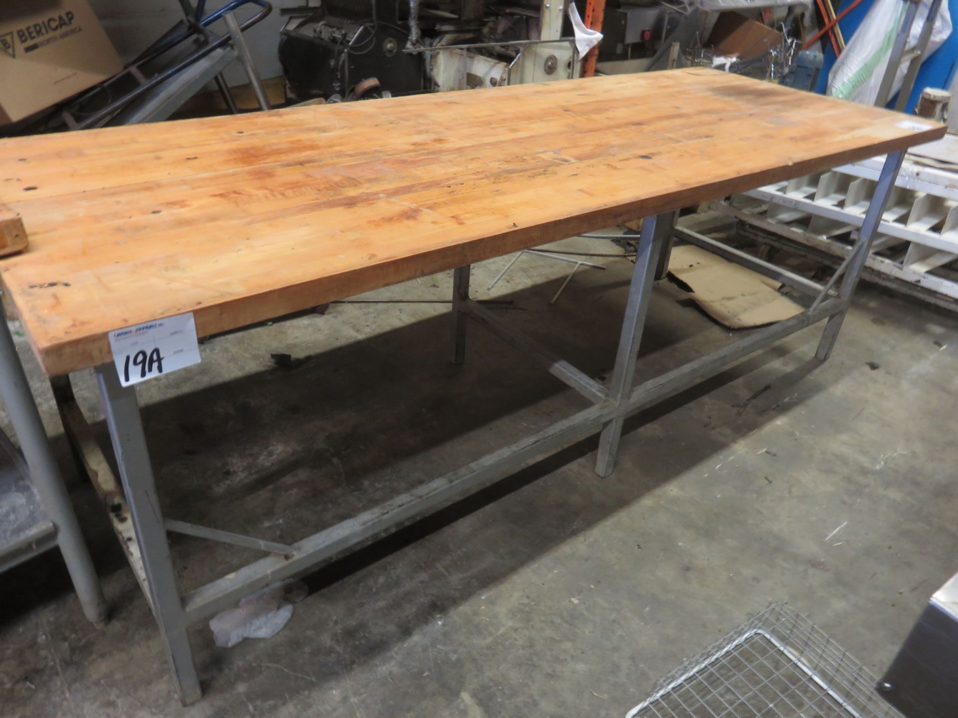 MAPLE TOP & STEEL 3' X 8' PREP TABLE