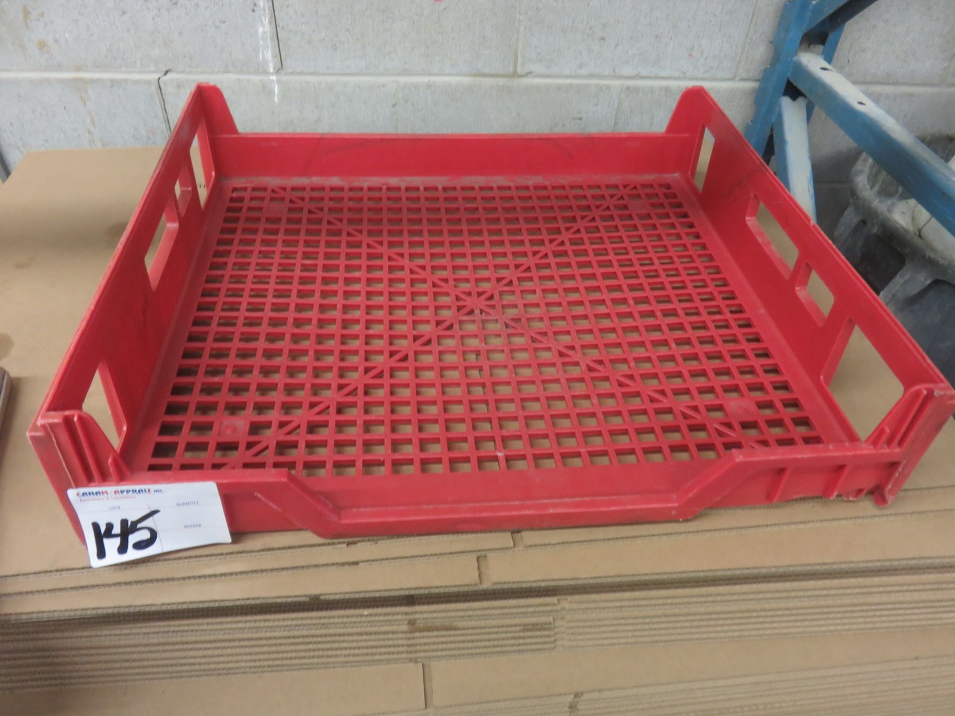 UNITS - RED PLASTIC APPROX. 23" X 26" X 6"H STACKABLE BAKERY TRAYS
