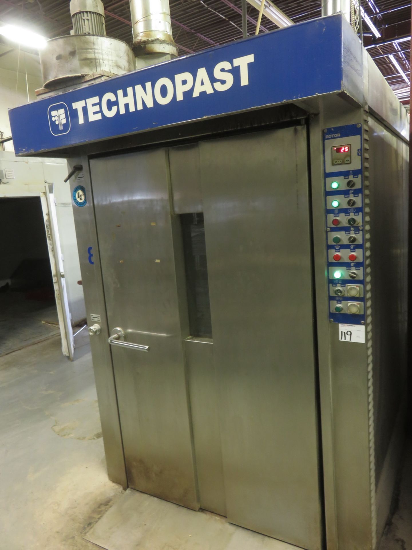 TECHNOPAST ROTOR-11 SINGLE ROTARY RACK GAS FIRED OVEN, S/N 80050606 C/W MANUAL