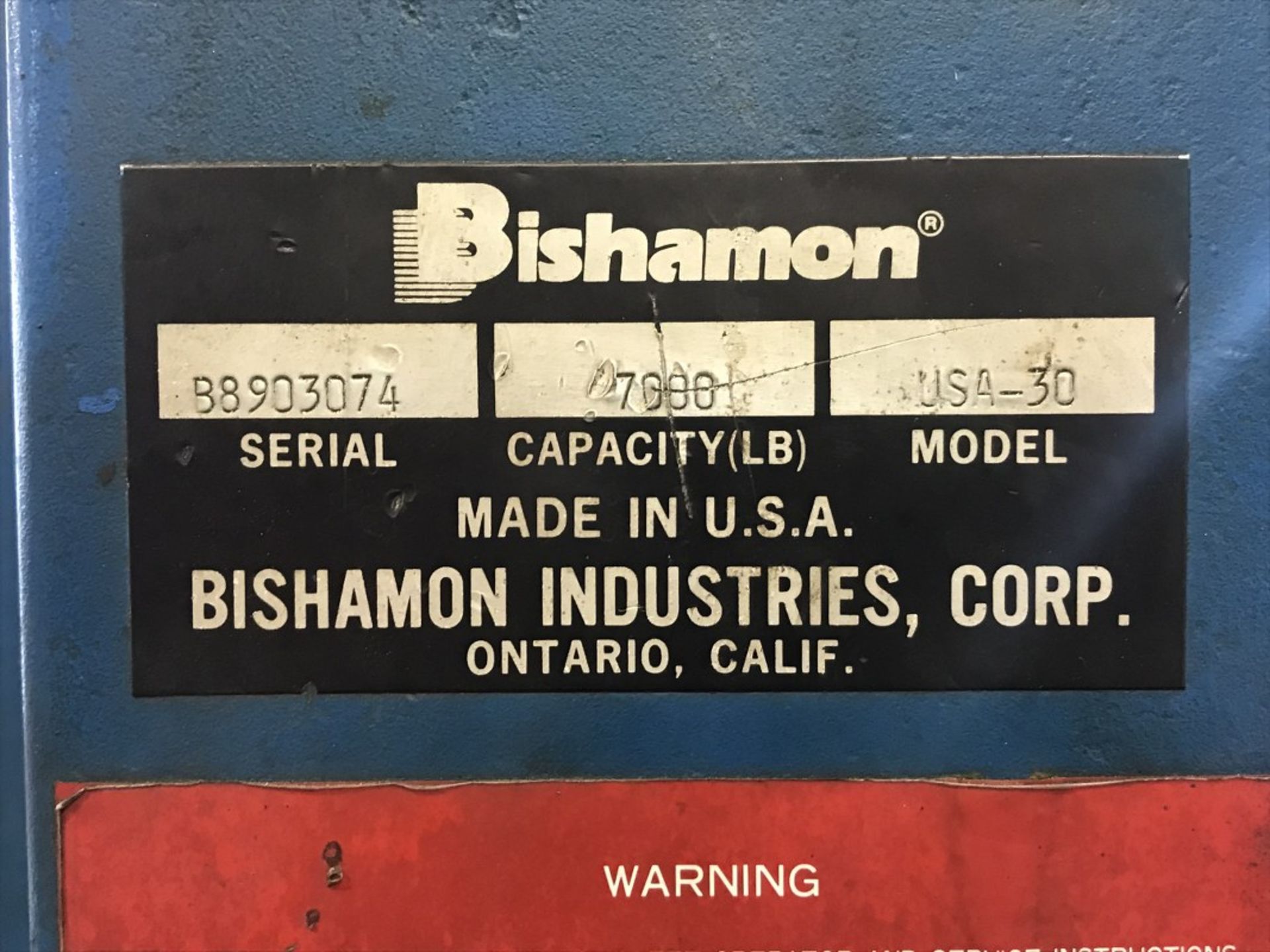 BISHAMON 7,000LBS VEHICLE HOIST - MODEL # USA-30 - Image 3 of 7