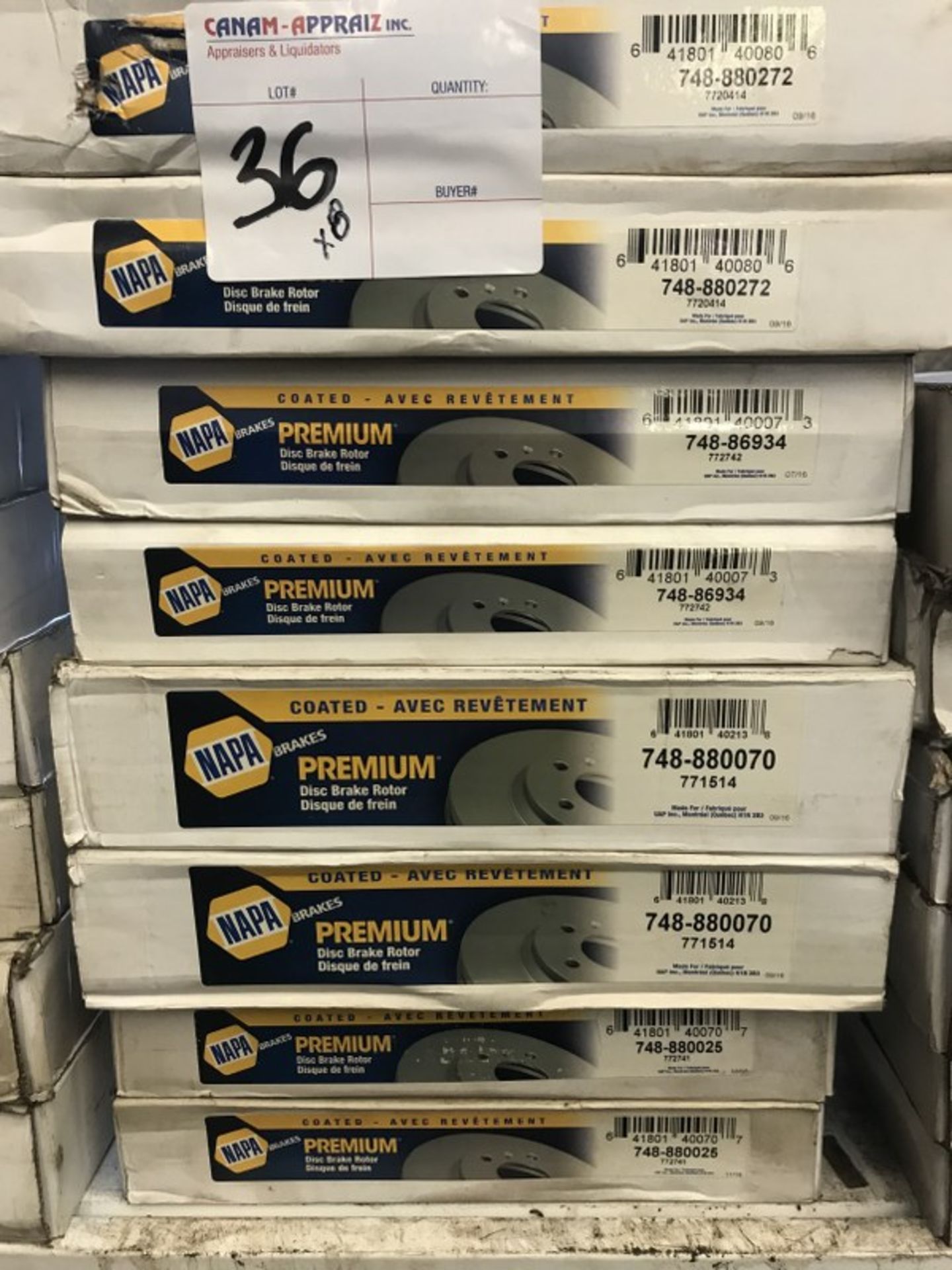 NAPA - PREMIUM DISC BRAKE ROTORS - COATED - 8PCS