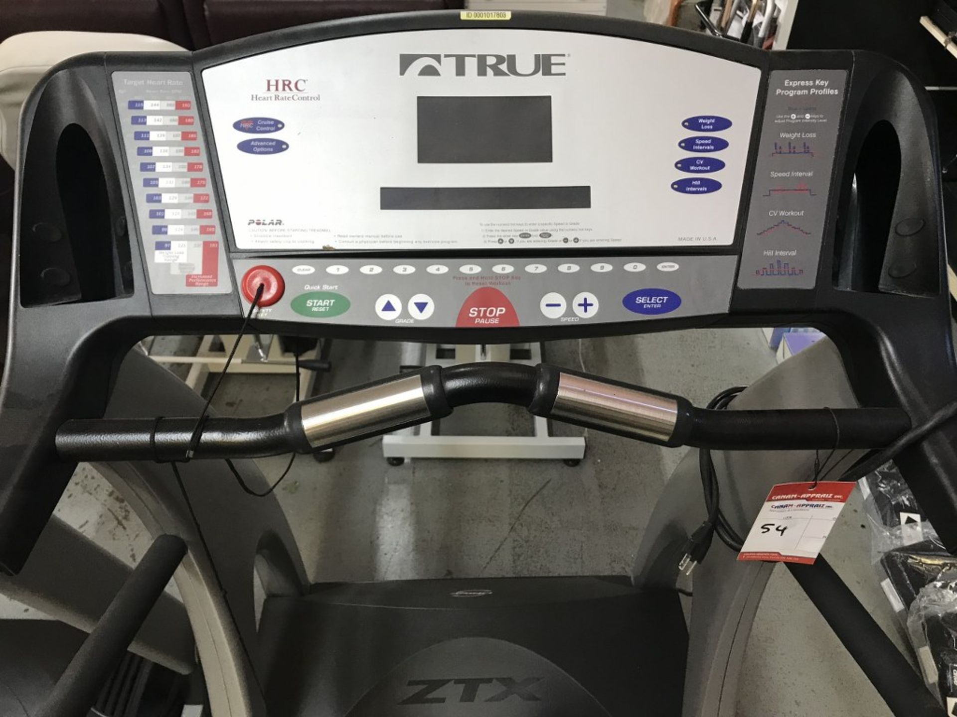 TRUE FITNESS TREADMILL WITH HEART MONITOR - MODEL # TTZ915LC - Image 3 of 4