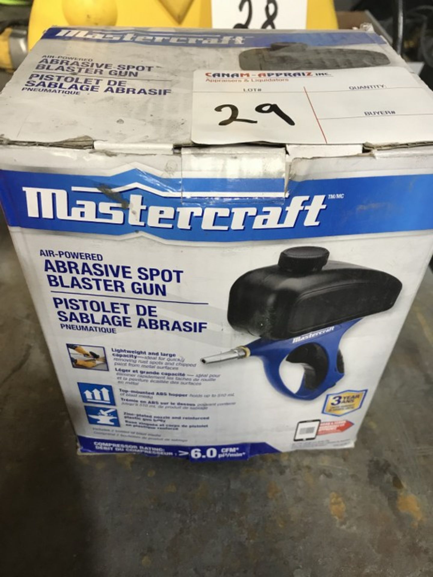 1 X MASTERCRAFT - AIR POWERED ABRASIVE SPOT BLASTER GUN