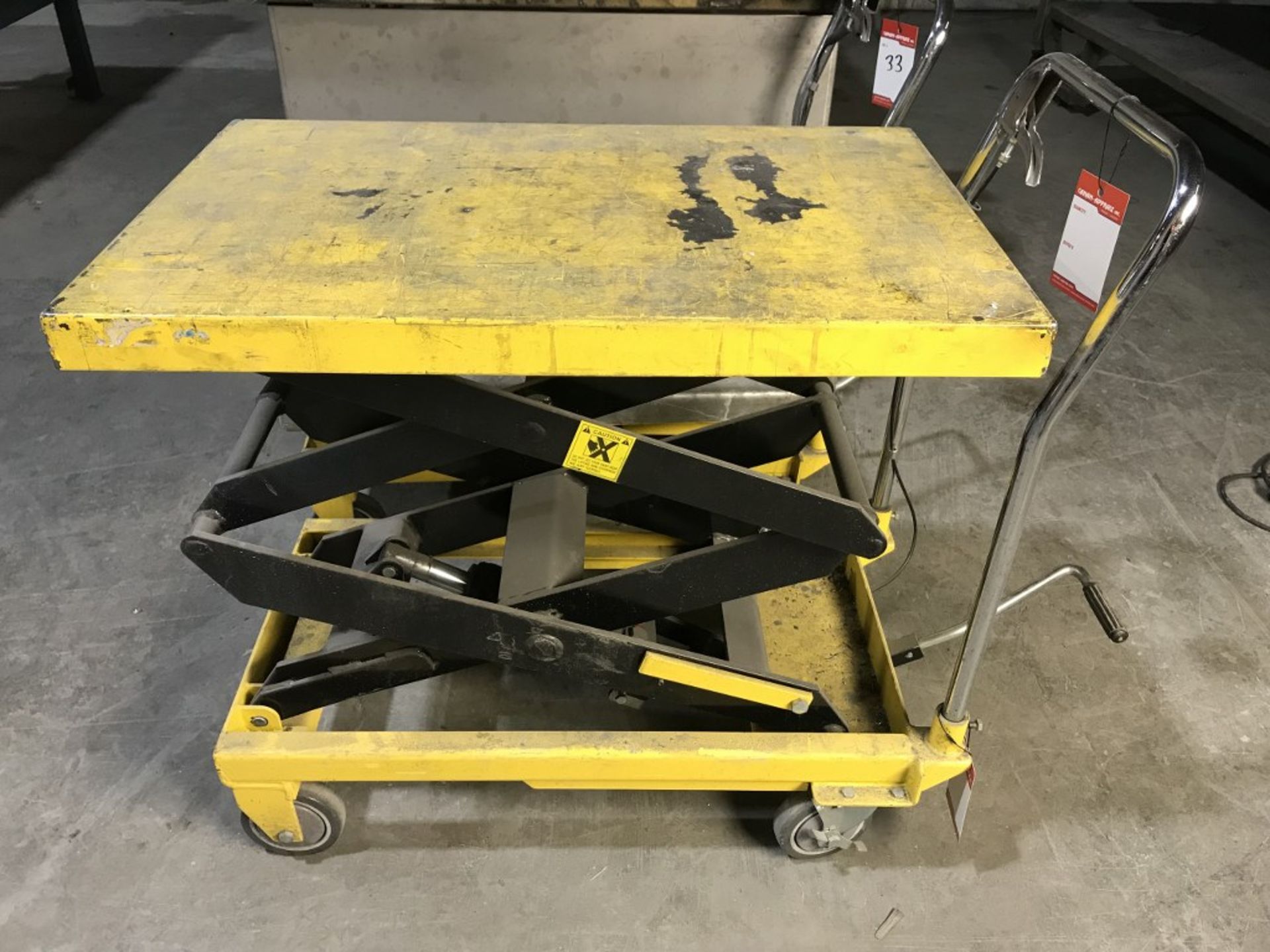 1 X 4-WHEEL MANUAL PUMP LIFT TROLLEY - Image 2 of 2