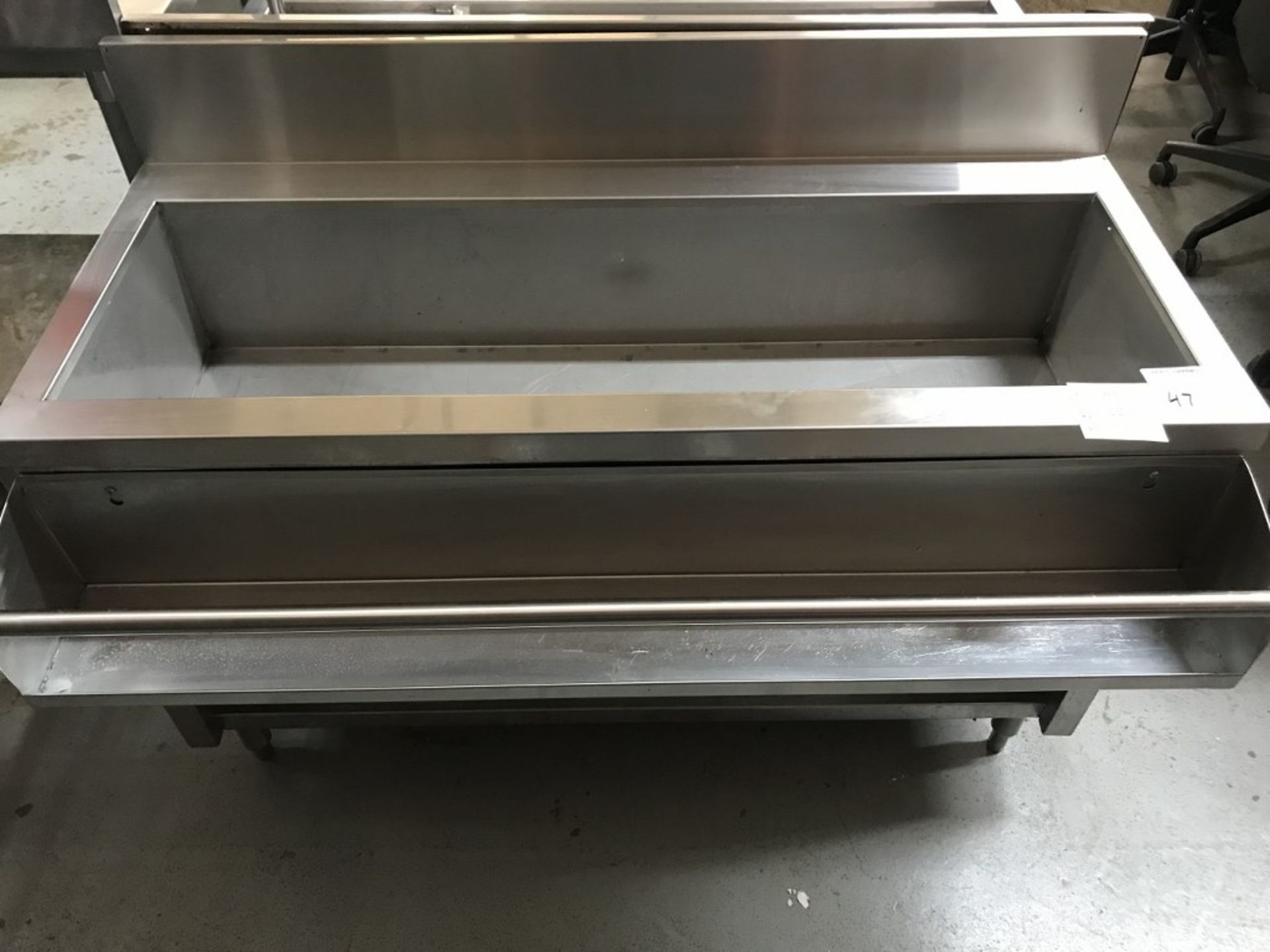 STAINLESS STEEL - COCKTAIL/BAR RUNOFF SINK. 48"L X 26"W X 37"H