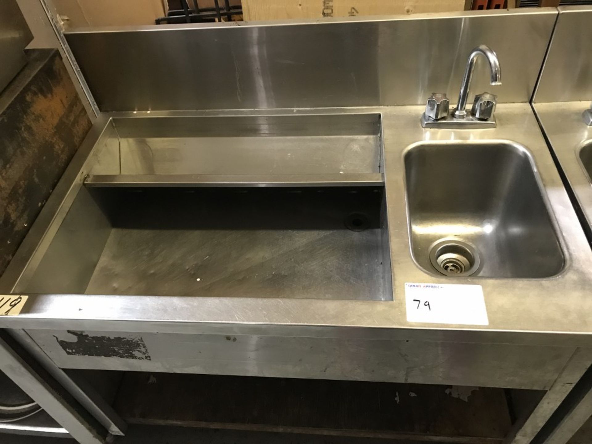 STAINLESS STEEL COCKTAIL/BAR SINK W/ICE STORAGE