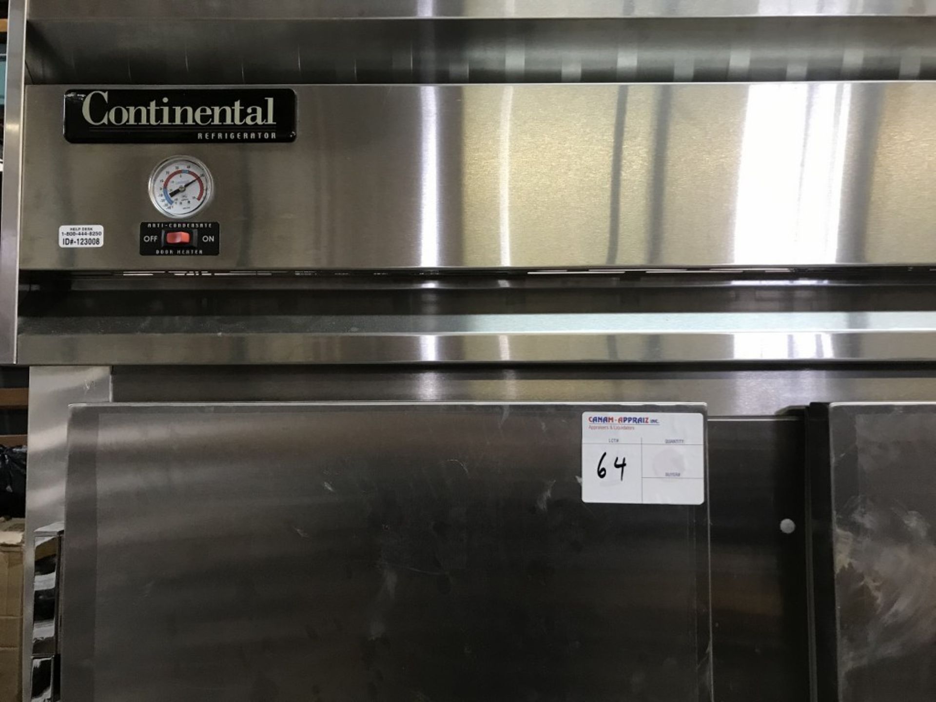 CONTINENTAL - 3-DOOR STAINLESS STEEL REFRIGERATOR. MODEL # 3R - Image 2 of 4