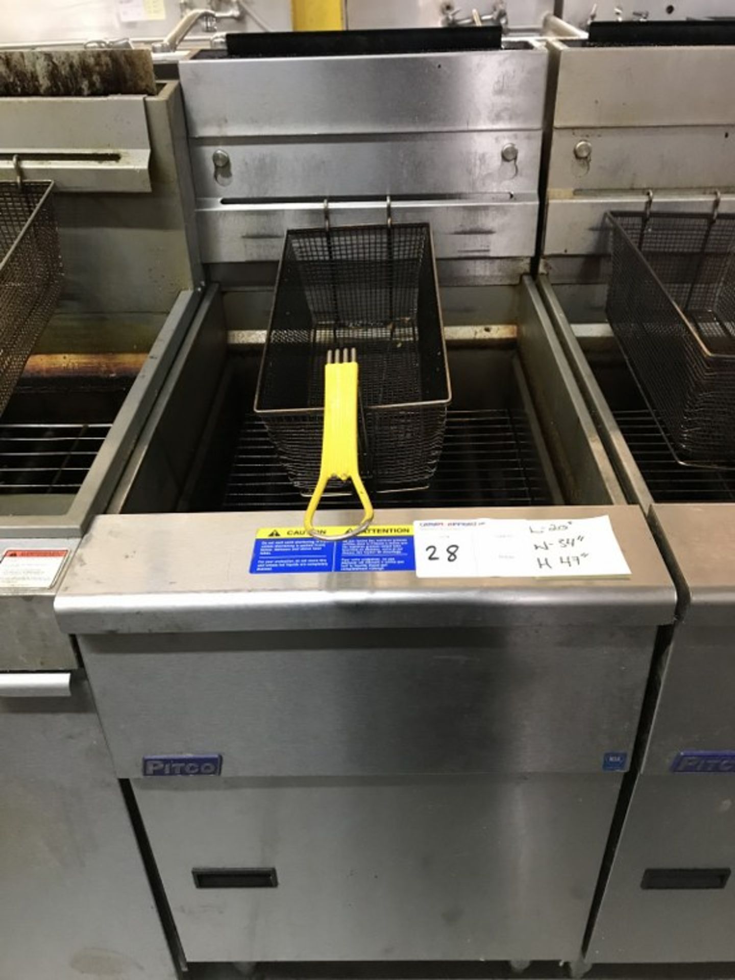 PITCO - GAS FLOOR FRYER. MODEL # SG18. 20"L X 34"W X 47"H