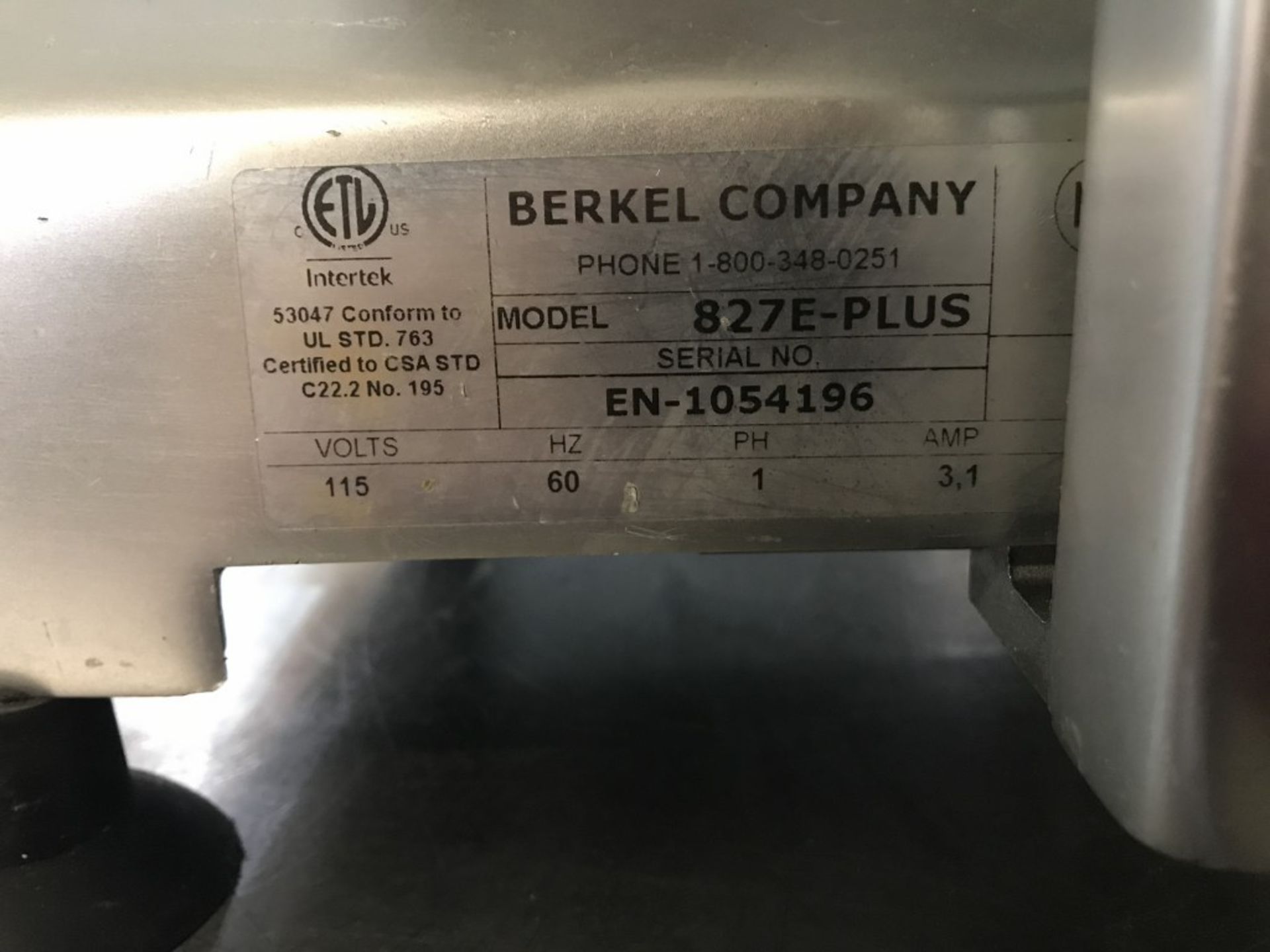 BERKEL COMPANY - 12" MANUAL GARVITY DELI SLICER - MODEL # 827E-PLUS - Image 2 of 2