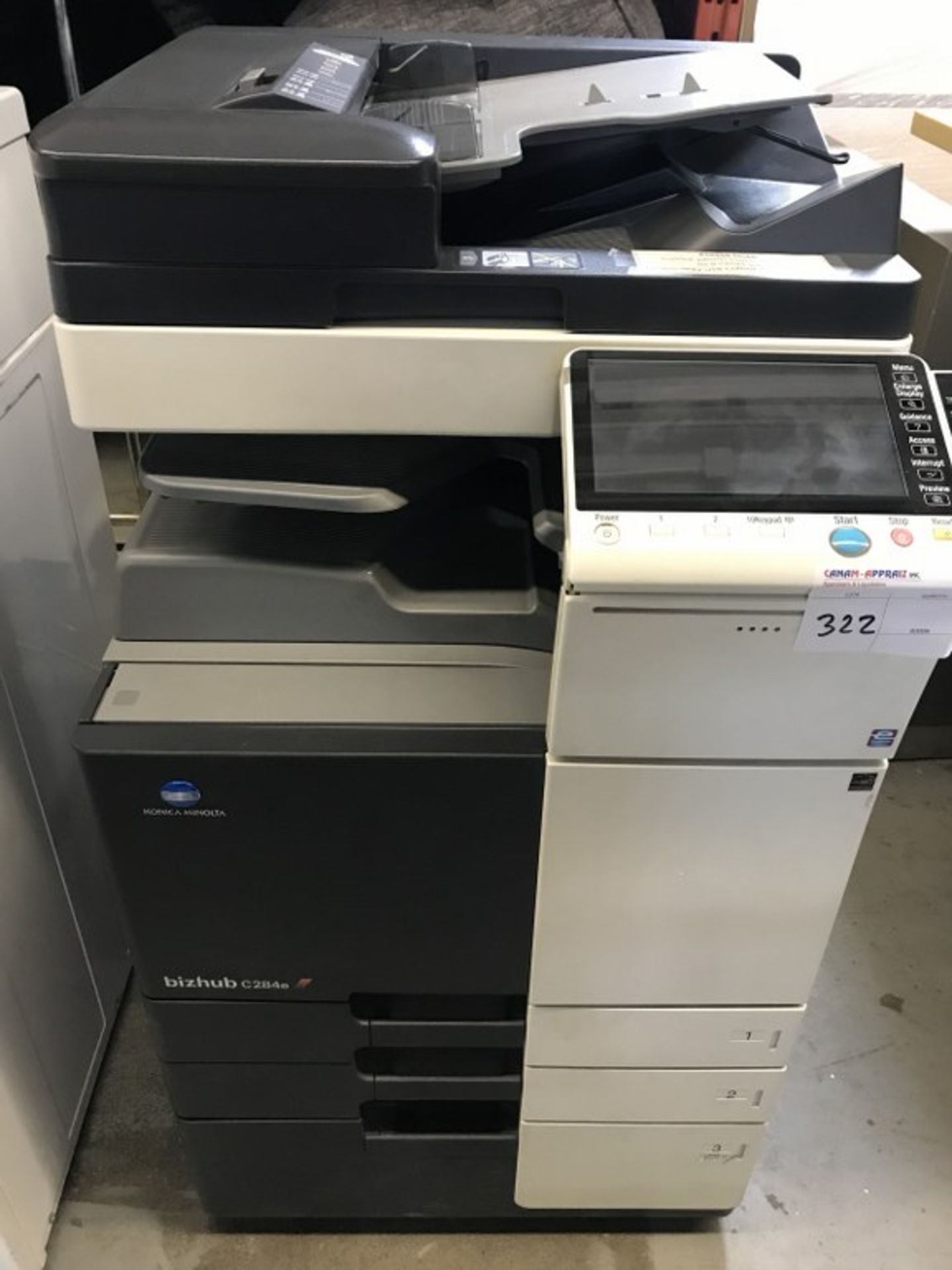 KONICA MINOLTA - BIZHUB C284e MULTIFUNCTION PHOTOCOPIER W/ 3 X TRAYS - MODEL # C302300 - Image 2 of 4