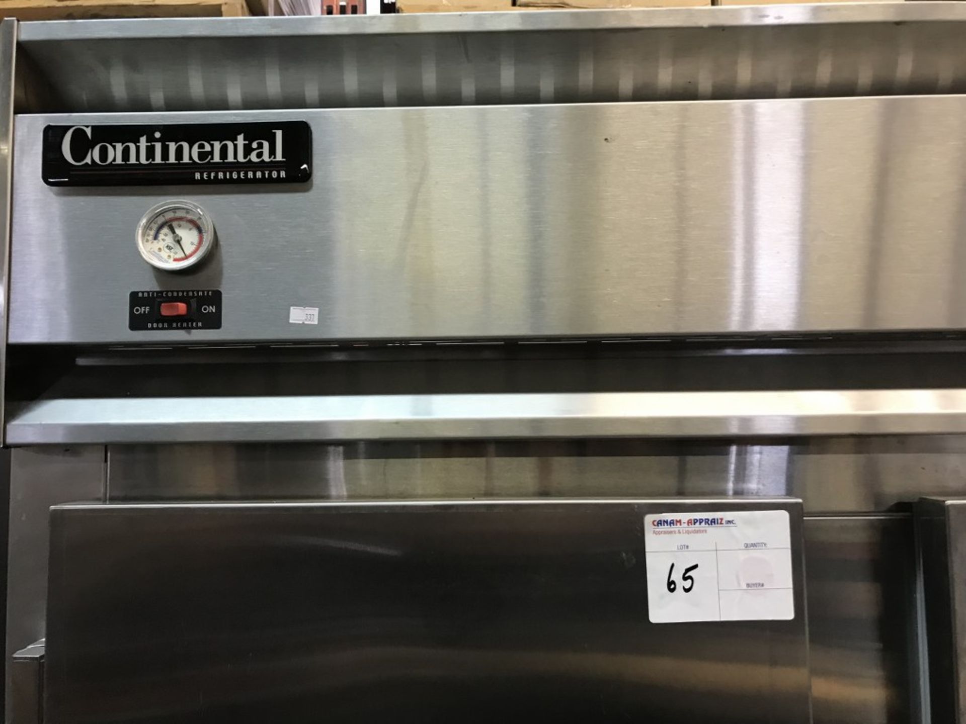 CONTINENTAL - 3-DOOR STAINLESS STEEL REFRIGERATOR. MODEL # 3R - Image 2 of 4