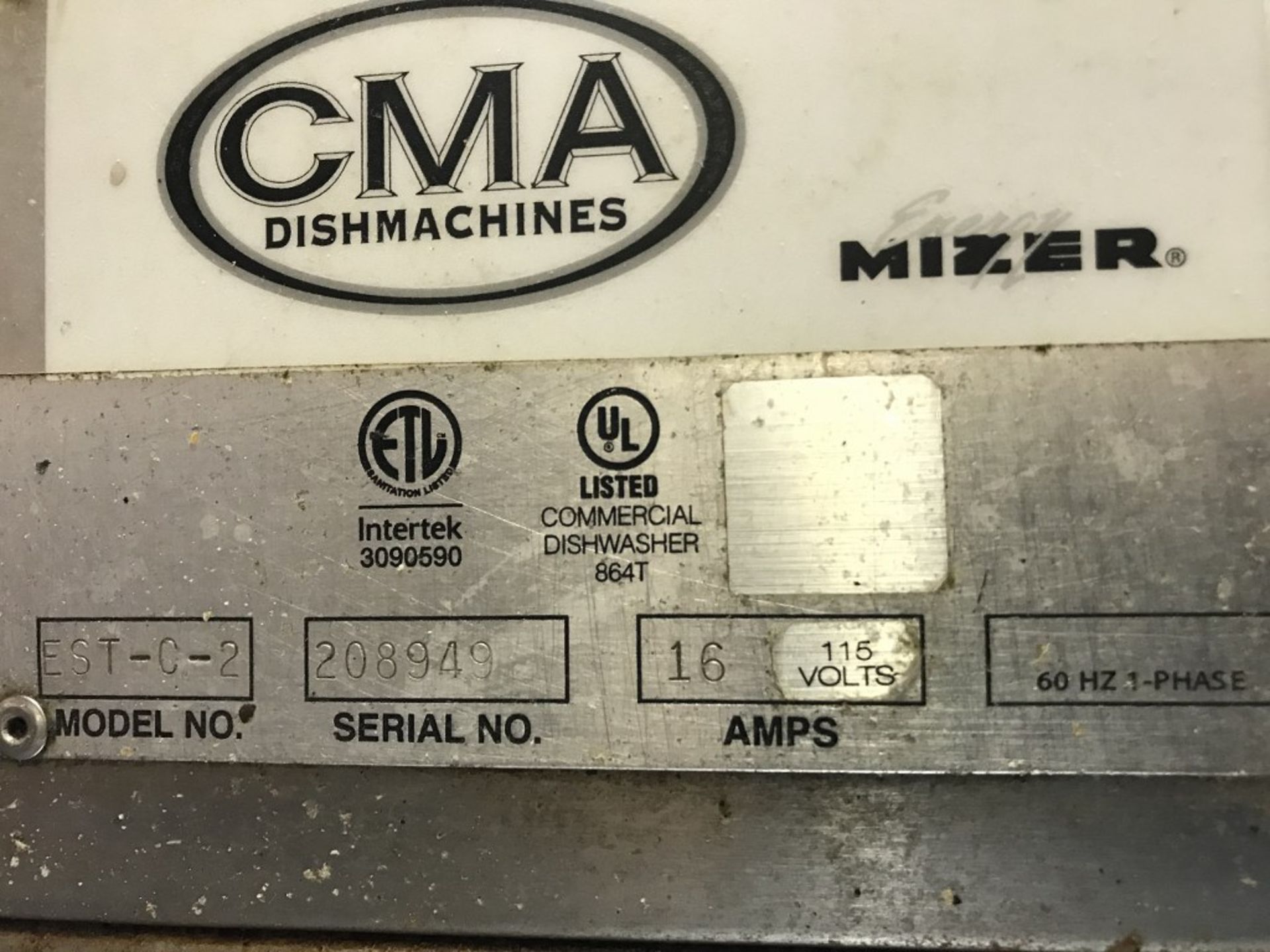 CMA - DISHWASHER. MODEL # EST-C-2 - Image 3 of 3