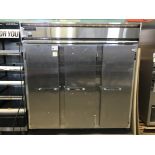 CONTINENTAL - MODEL: 3R - 78" STAINLESS STEEL 3-SECTION SOLID DOOR REACH-IN REFRIGERATOR