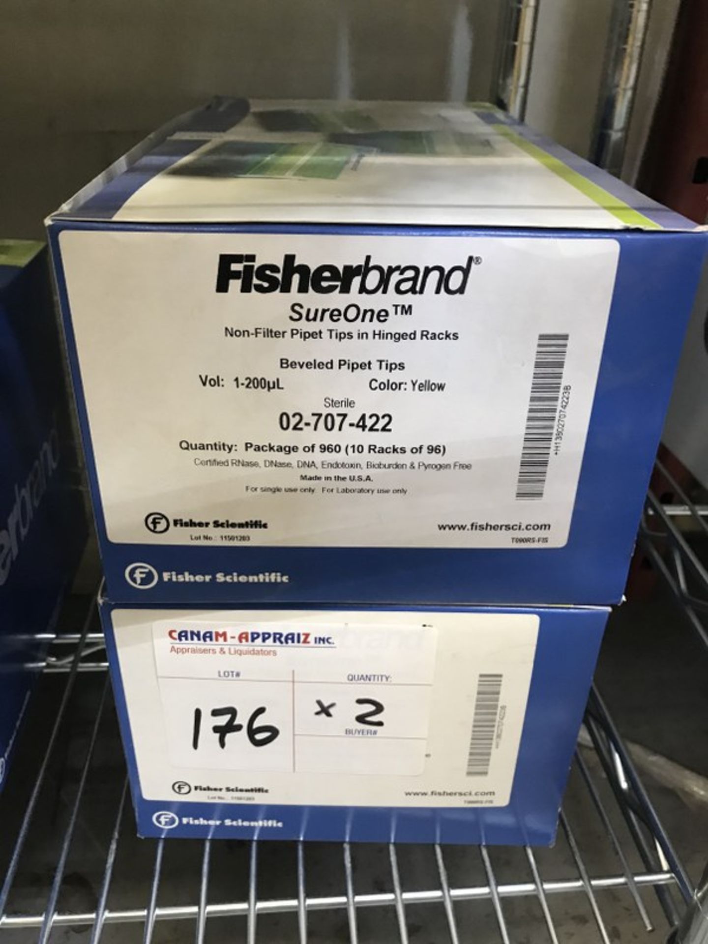 LOT OF: FISHERBRAND SUREONE - BEVELED PIPET IN HINGED RACKS - 2 BOXES