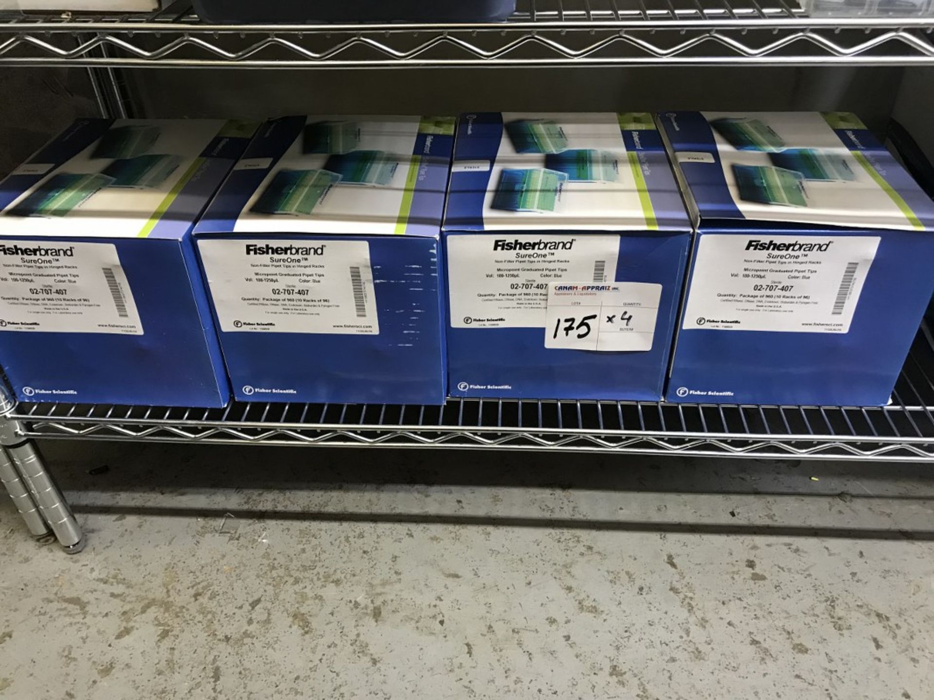 LOT OF: FISHERBRAND SUREONE - NON FILTER PIPET IN HINGED RACKS - 4 BOXES