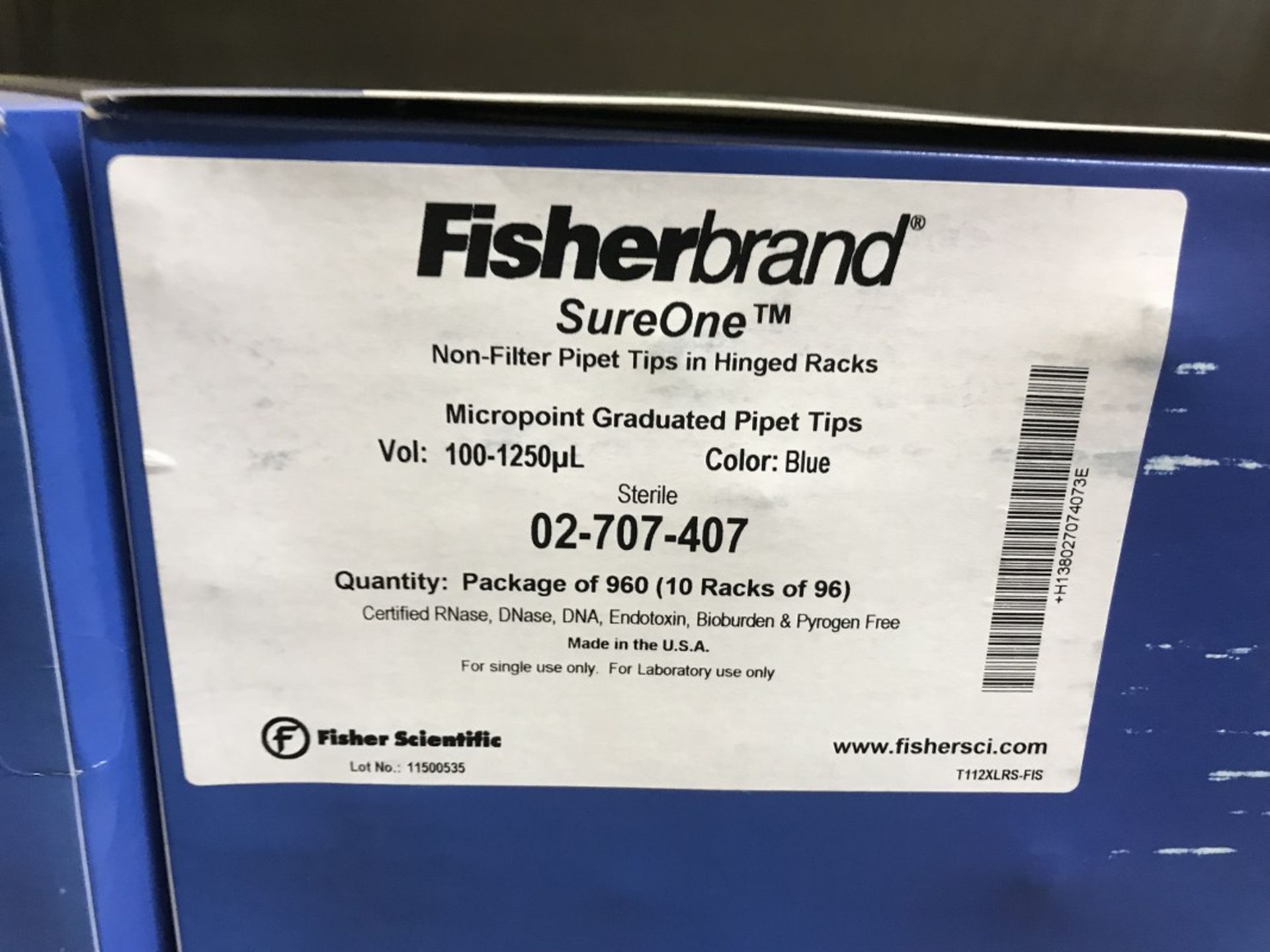 LOT OF: FISHERBRAND SUREONE - NON FILTER PIPET IN HINGED RACKS - 4 BOXES - Image 2 of 2