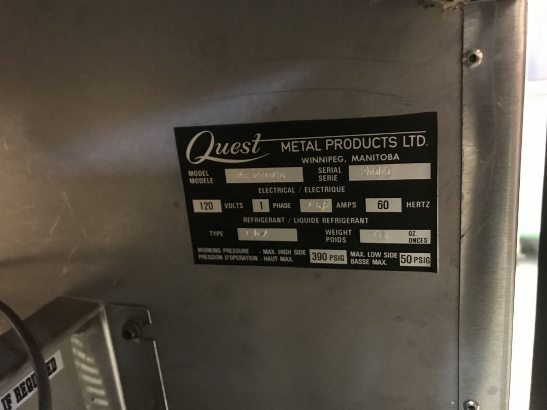 QUEST - 2-DOOR REFRIGERATION UNIT - 68"X27"X40" - Image 6 of 6