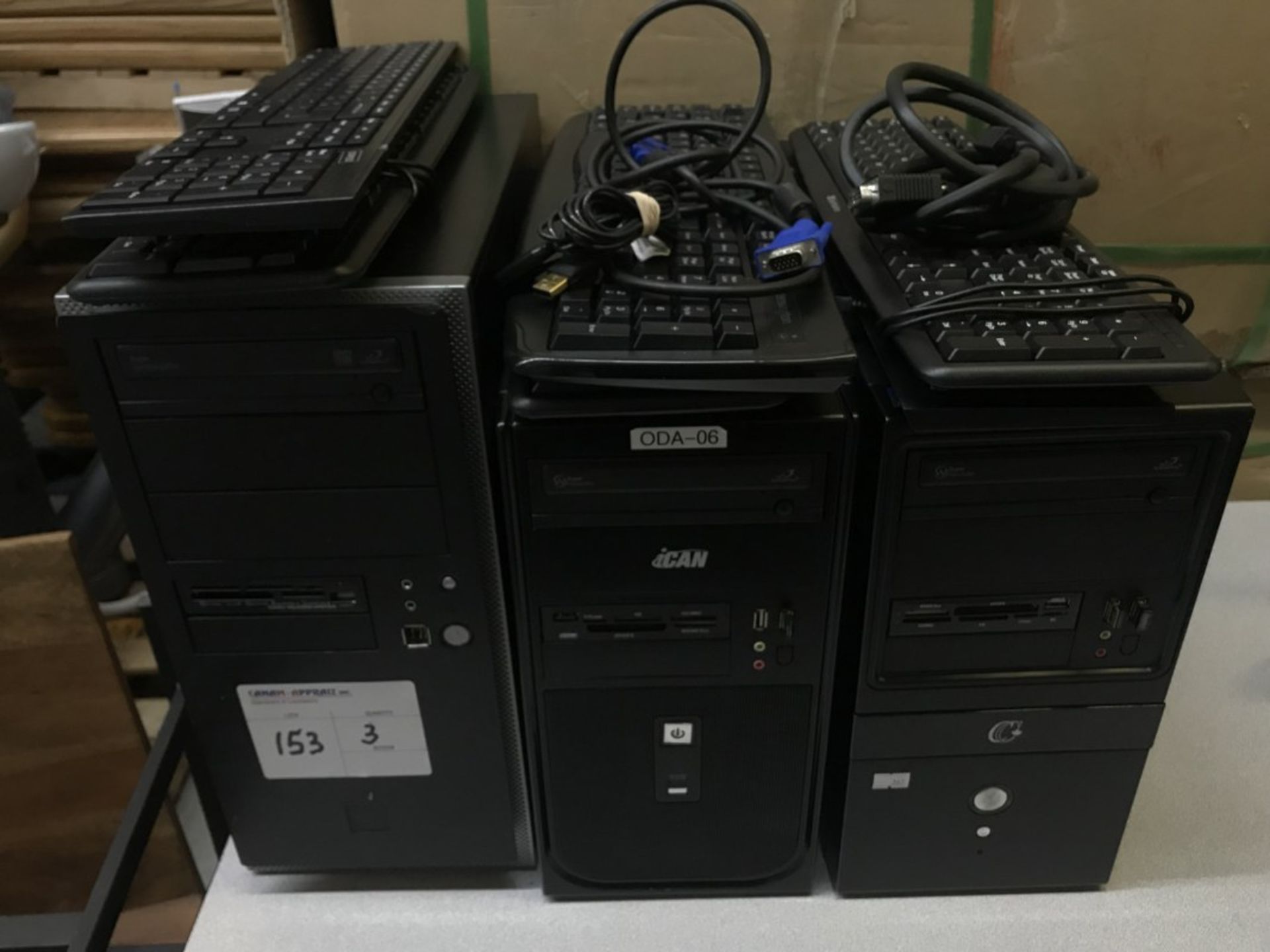 LOT OF: CLONE PC'S W/KEYBOARDS - 3PCS