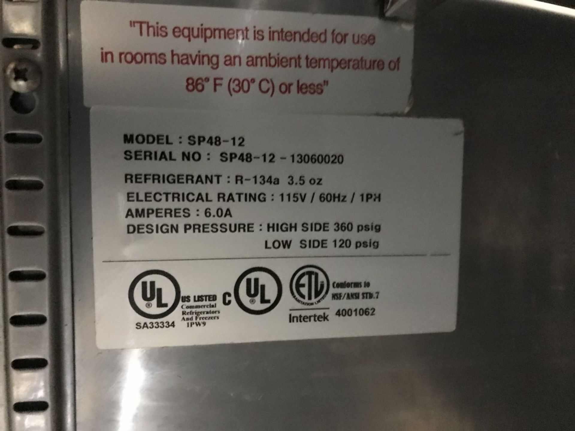 MASTER-BILT FUSION SERIES - MODEL: SP48-12 - 2-DOOR, 48" SALAD/SANDWICH PREP TABLE - Image 4 of 4