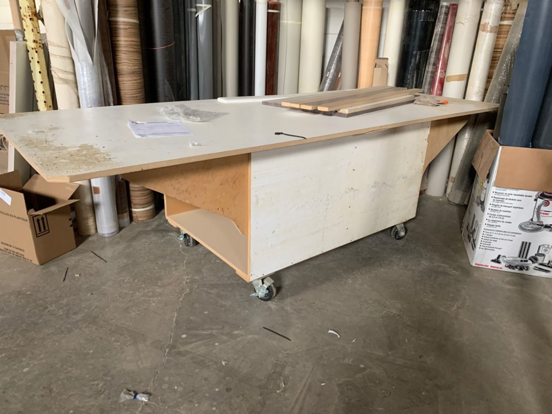 LOT OF ROLLING TABLES ON CASTERS X 3PCS - Image 2 of 3