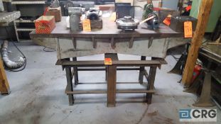 30" x 48" steel surface plate, with stand, no contents