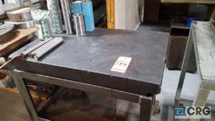 24" x 36" x 5" granite surface plate, with stand. No contents.
