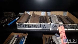 Lot of assorted drill bits, with cabinet.