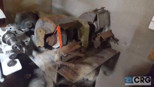 Mfg unknown, double end table cutter/ grinder with 12 " wheels