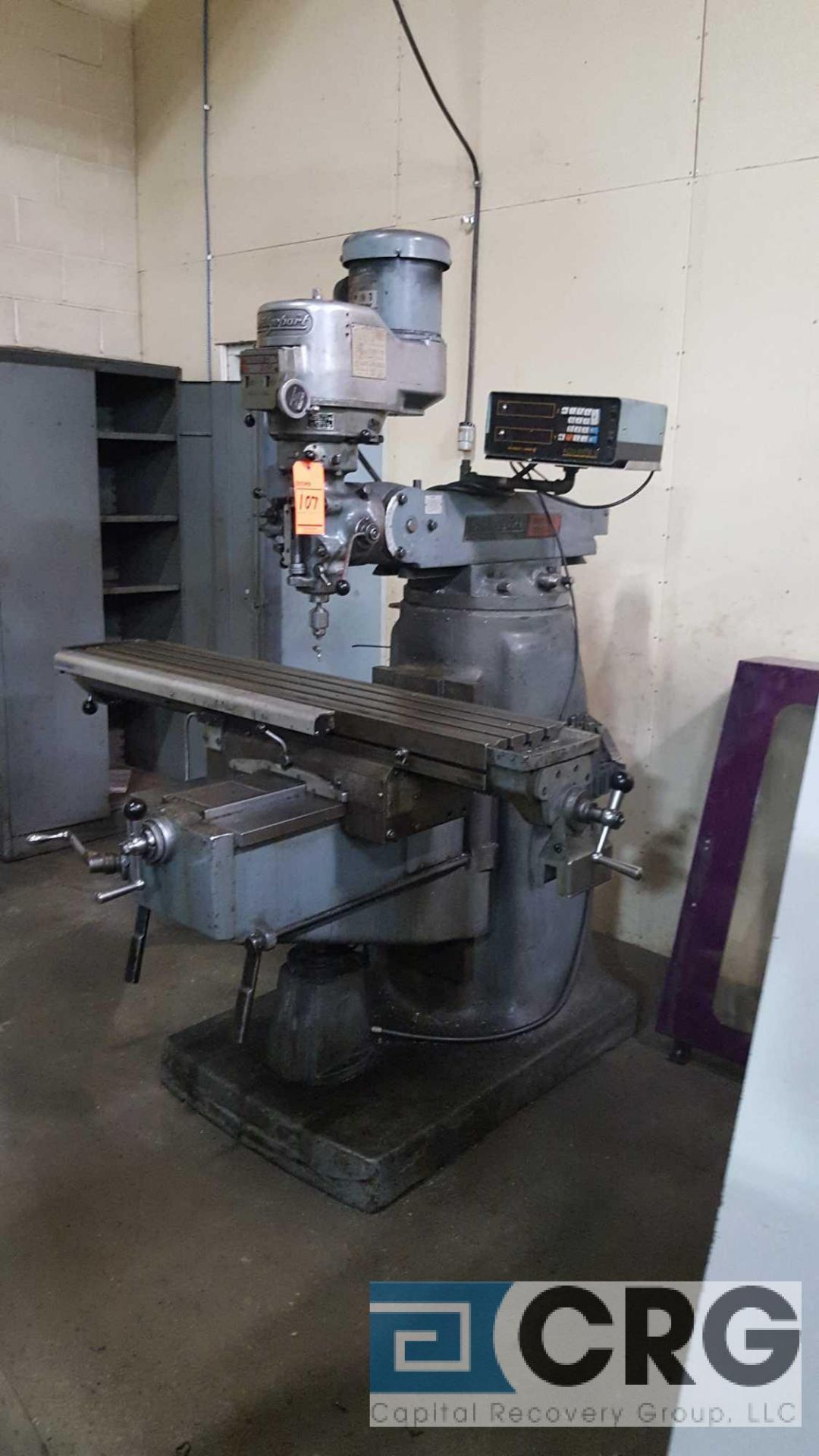 Bridgeport vertical milling machine, series I, 2HP, with Bausch and Lomb Accurite II DRO, 11" x - Image 3 of 4